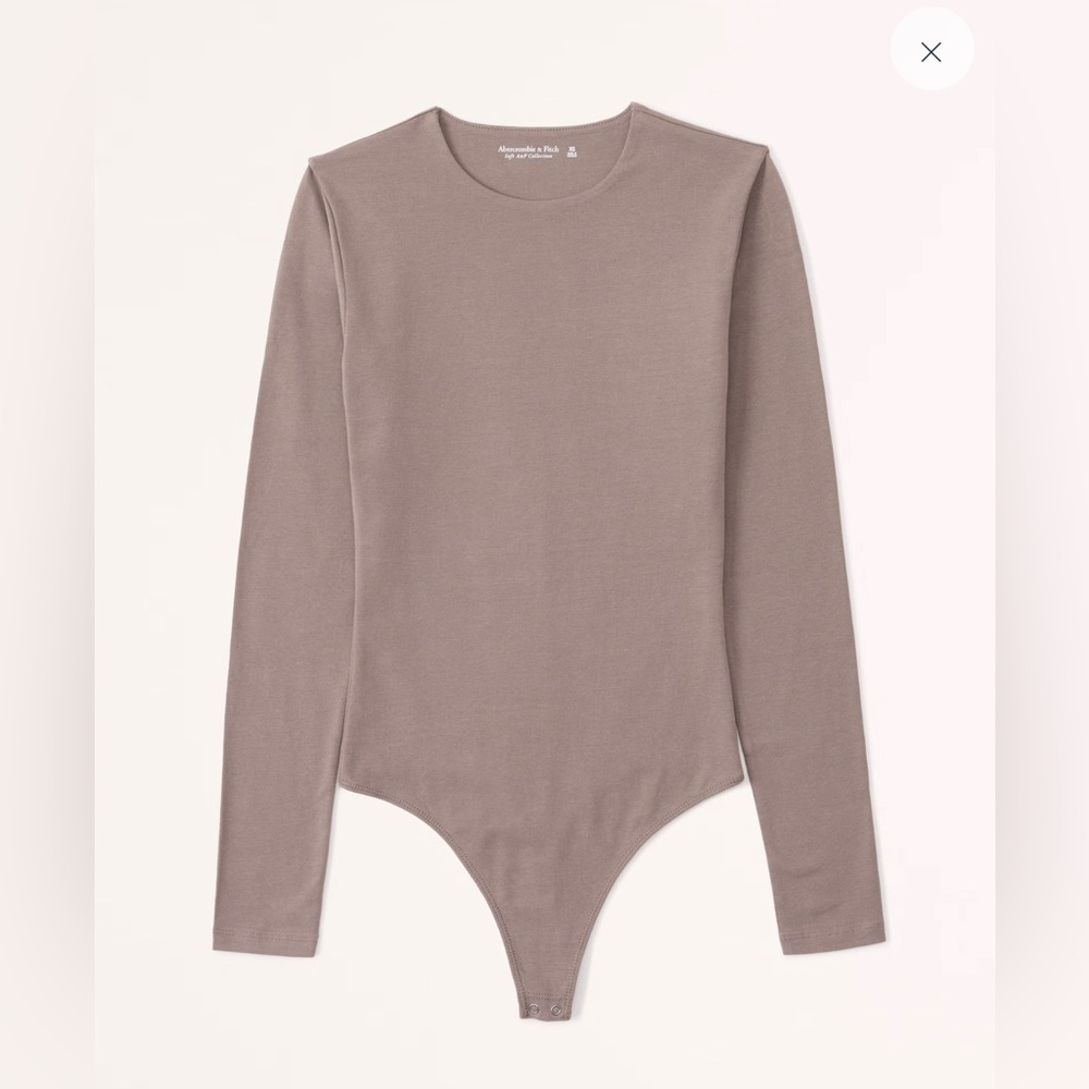 Long-Sleeve Cotton-Blend Seamless Fabric Crew Bodysuit (size small) NWT